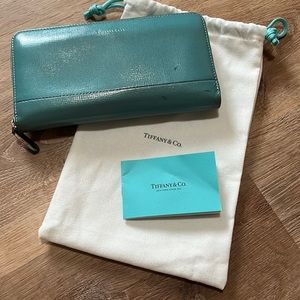 Tiffany & Co. Blue Zip Around Long Wallet Zippy 860546